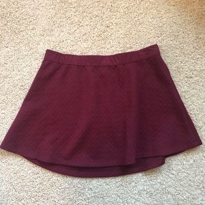 Maroon mini skirt